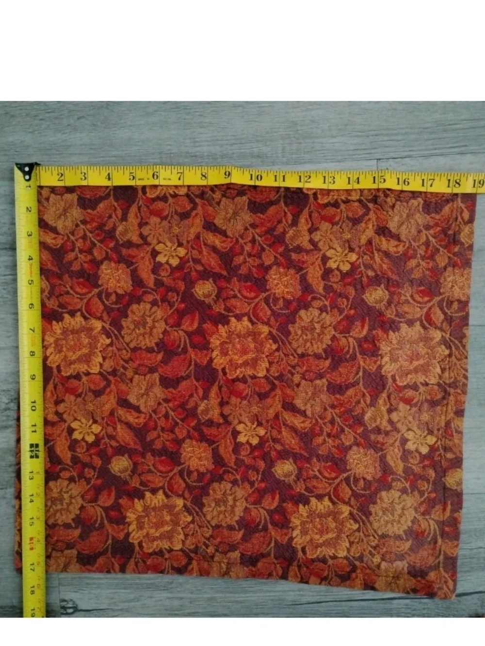 Crate & Barrel Cotton Tapestry Napkins 8pc Set Orange Red Floral Fall Holiday